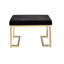 Ottoman In Black Fabric & Champagne