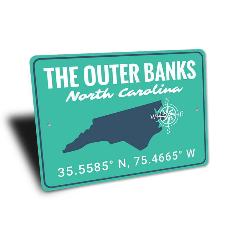 Enseigne en aluminium Outer Banks, H 12 po x l 18 po x P 0,06 po