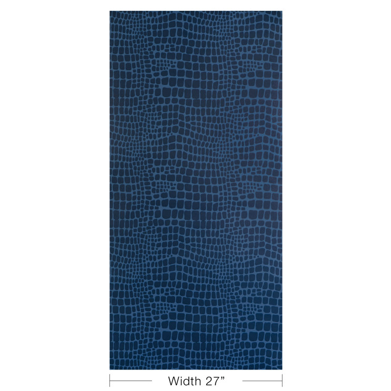Celeste Croc Animal Print Wood Pulp Blend Pretrimmed Roll, Sapphire