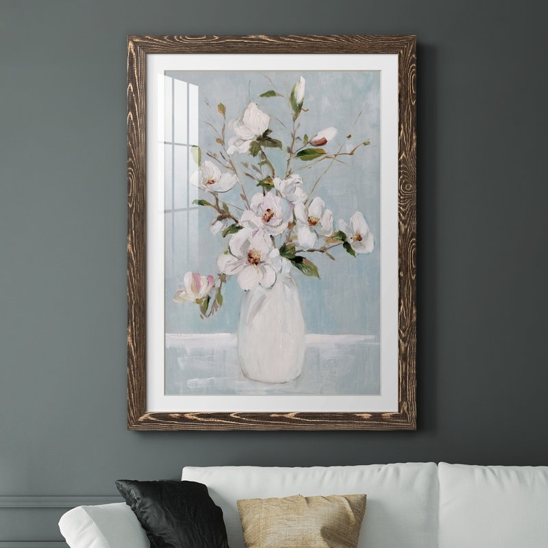 Magnolia Charm - reproduction de cadre photo sur papier, H 31 po x l 44 po x P 1 po, Noyer