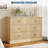 6-Drawer Dresser Chest - 47" Wide Wood Cabinet with Metal Handles - Fluted Modern Design - Large Bedroom Storage - Natural Wood-757678369