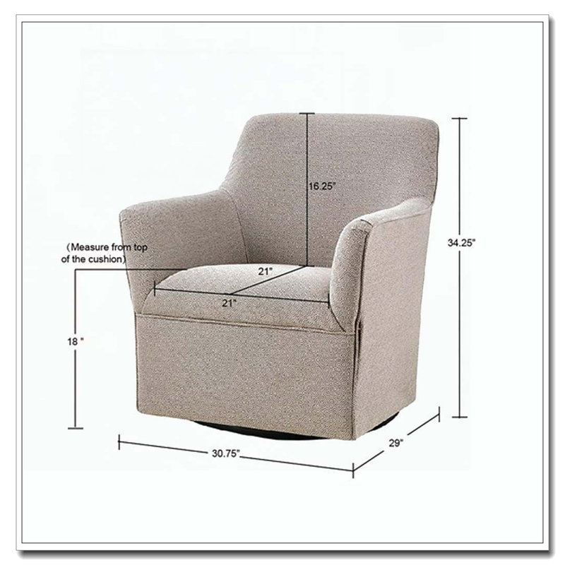 Fauteuil demi-tonneau pivotant et évasé, Gris