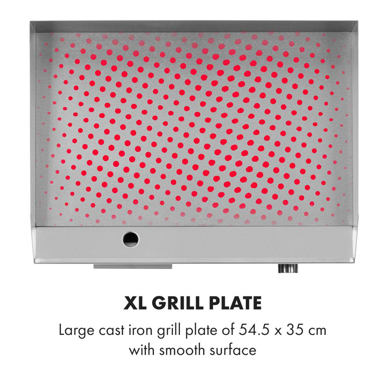 Klarstein 55cm W x 42.5cm D Portable Single Burner Countertop Electric Grill