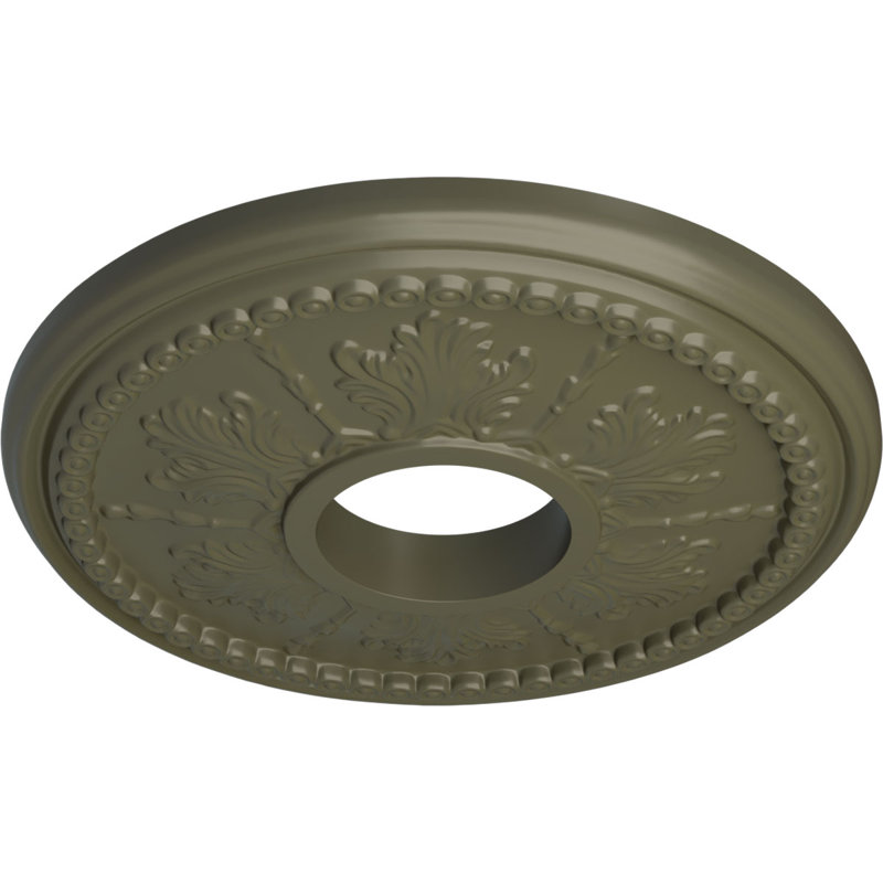Médaillon de plafond H 13,875 po x l 13,875 po x P 1,25 po Tirana, Tortue peinte