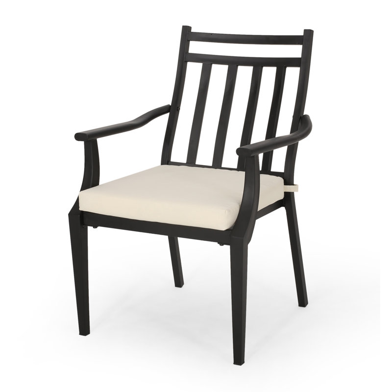 Chaise de terrasse avec coussin Johnstown, Beige