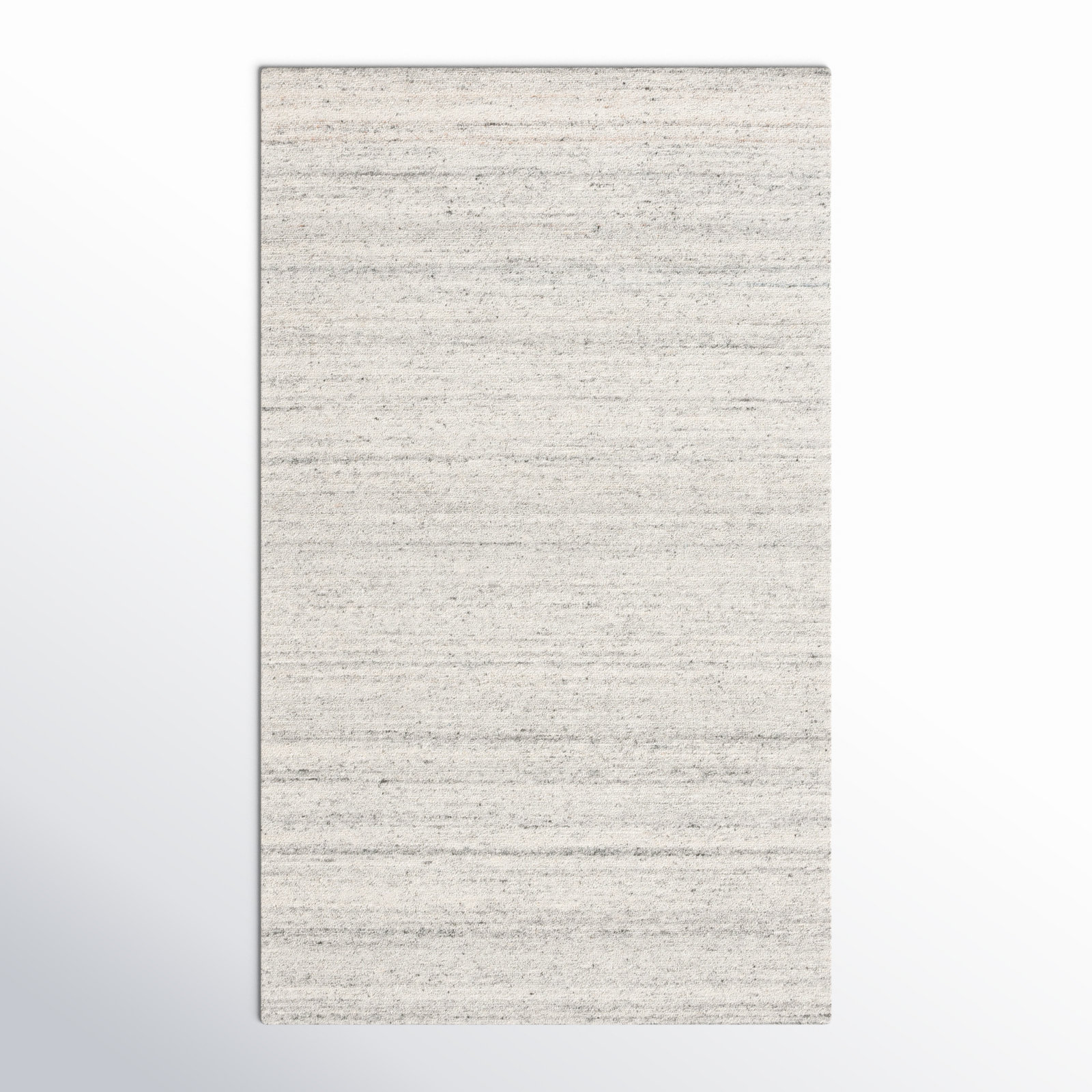Gray Hand-Woven Striped Wool Rug, Rectangle 3' x 5'