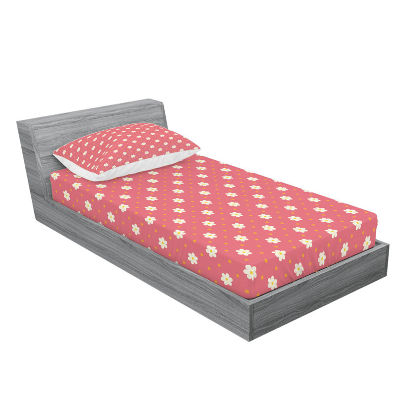 Microfiber Floral Sheet Set, Twin XL Sheet Set with Fitted Sheet