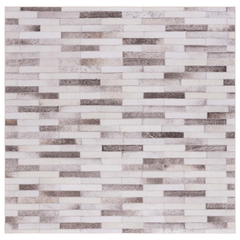 Tapis géométrique beige / brun Arrollo, Carré 6 pi