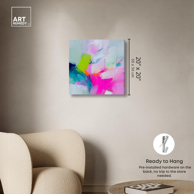 Décoration murale pastel Neon Cloudscape II par Art Remedy, H 20 po x l 20 po, Toile tendue avec châssis