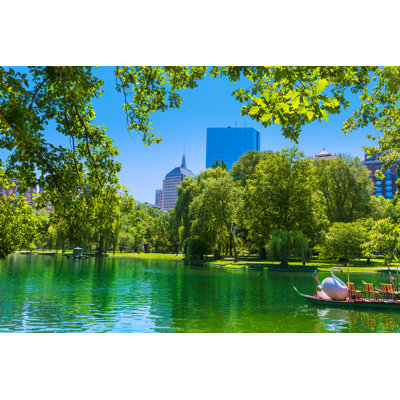 Boston Common Lake by LUNAMARINA - Wrapped Canvas Print
