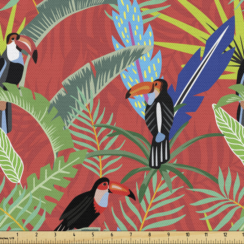 Chimaihe Tropical Birds Sitting on Tree Branches Multi-Purpose Fabric