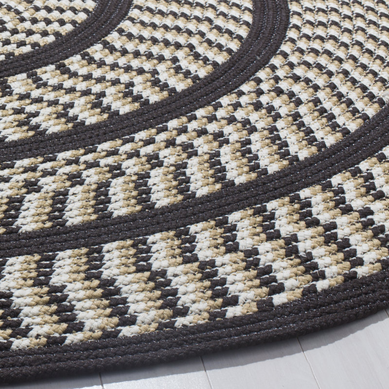 Tapis géométrique tissé à la main Georgina, Rond 4 pi