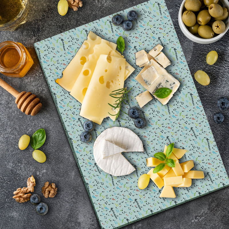 Ambesonne Music Cutting Board Large Size Vibes Notes Beat Multicolor