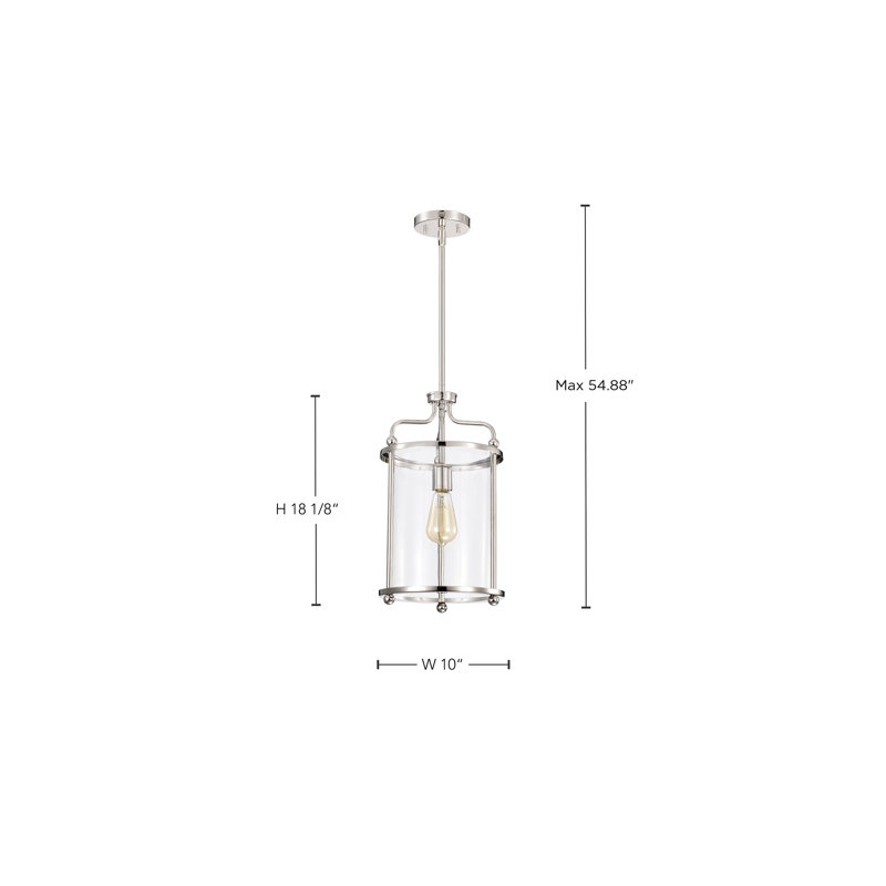 Neven 1 - Light Cylinder Pendant, Polished Nickel