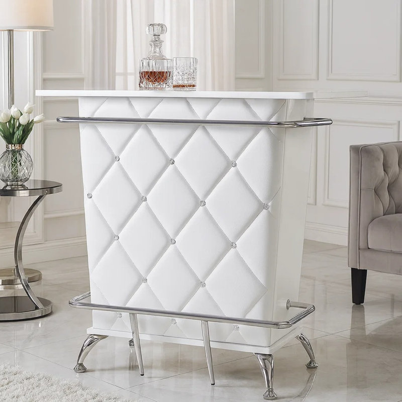 Longinidis Metal Dining Table, White
