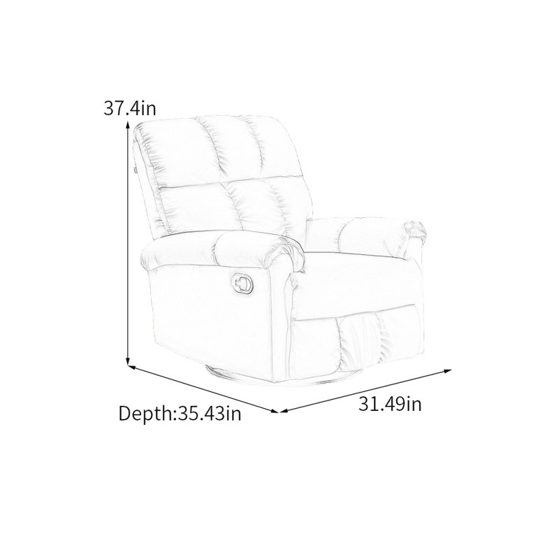 Fauteuil inclinable de luxe ergonomique avec pivot, Gris
