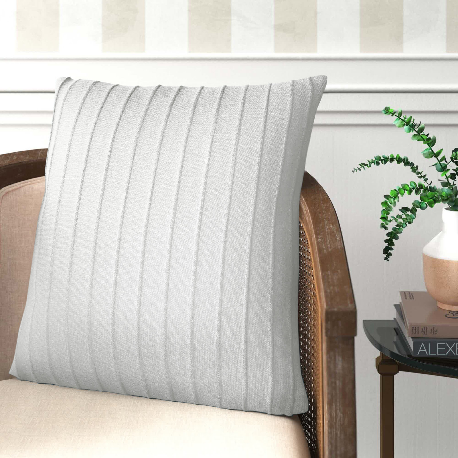 Leonitus 22" x 22" Throw Pillow, White
