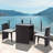 Huron 3pcs Wicker Rattan Bistro Set Patio Chair and Table Set w/ Cushion Outdoor