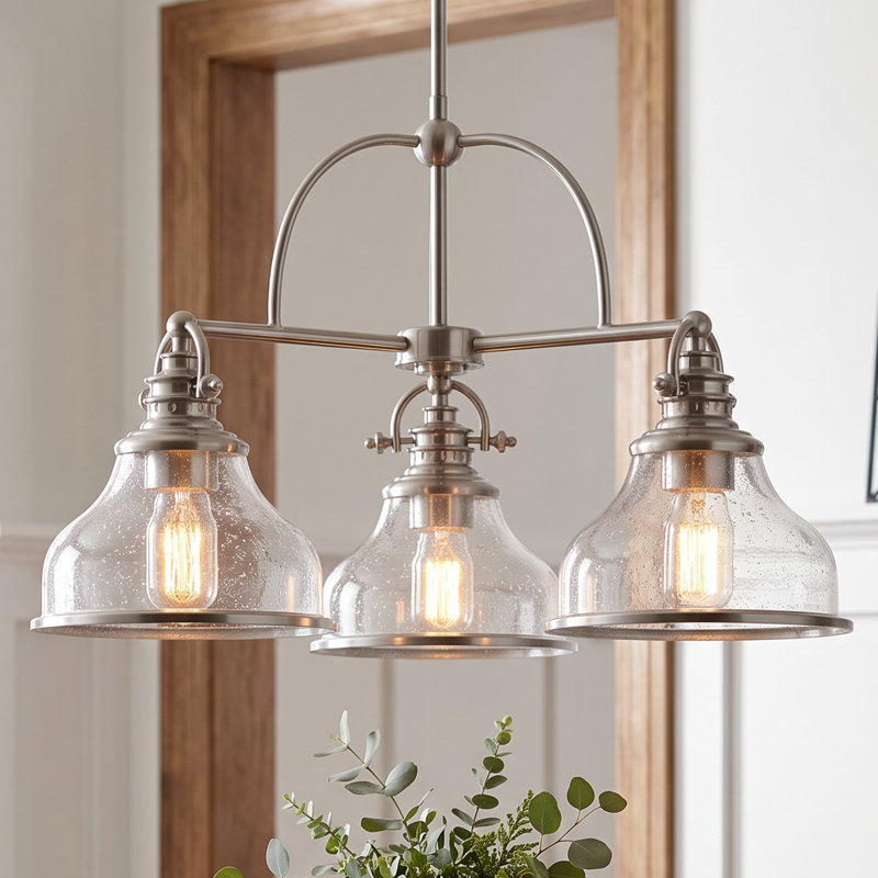 Lustre en nickel brossé 3 lumières Grant