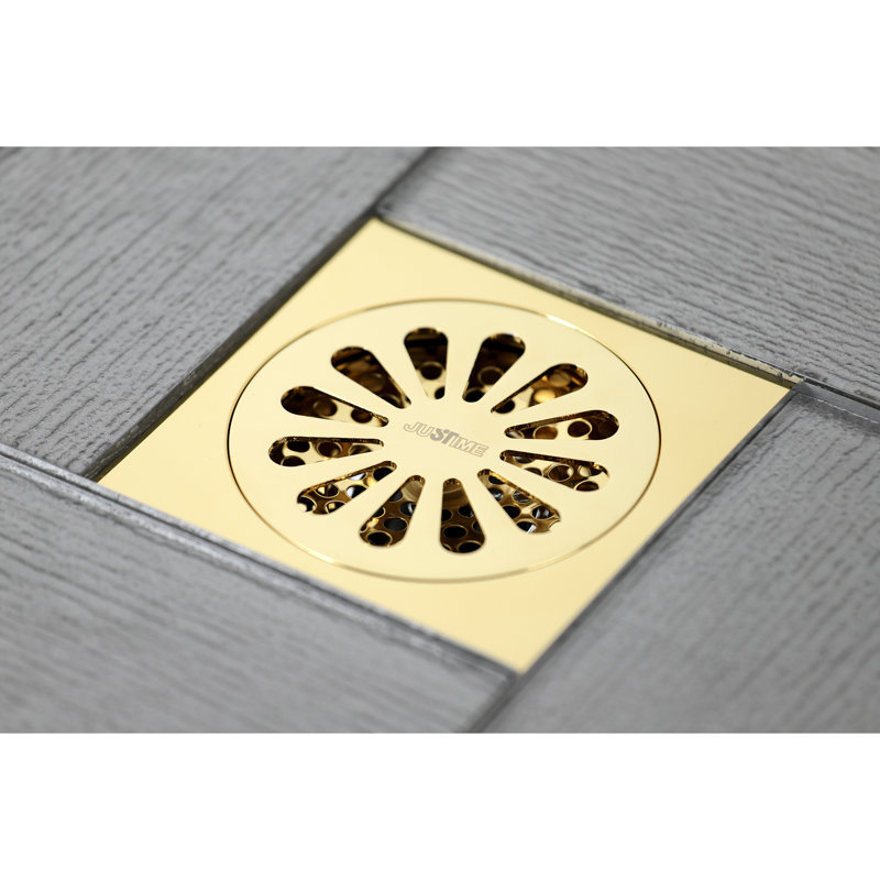 Drain de douche grille de cours d'eau, Laiton poli