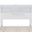 Élégant grand lit blanc avec rangement pour tête de lit et option rétro
