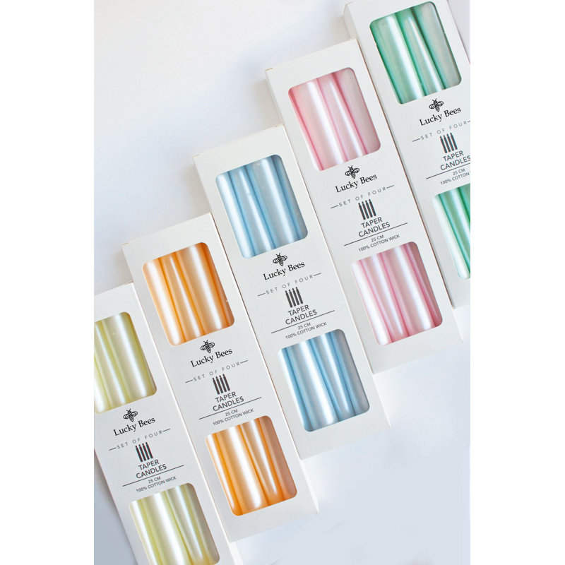 Ensemble de bougies, 4, Jaune clair