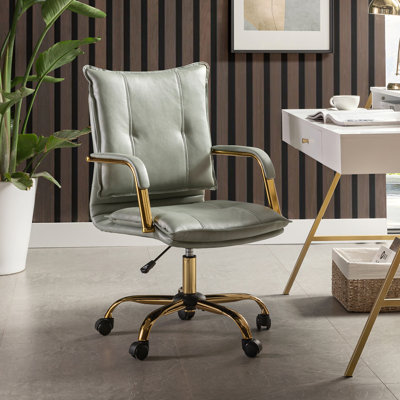 Gedrie Modern Faux Leather Swivel Office Chair