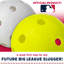 Balles de baseball de remplacement en plastique Franklin - 70 mm, taille de baseball officielle - Jaune - paquet de 8