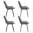 PU Leather Upholstered Dining Chairs, Modern Side Chairs with Metal Legs Gray (Set of 4)-487088044-487088045