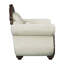 Chaise Pierce avec coussin, tissu beige et finition cerise