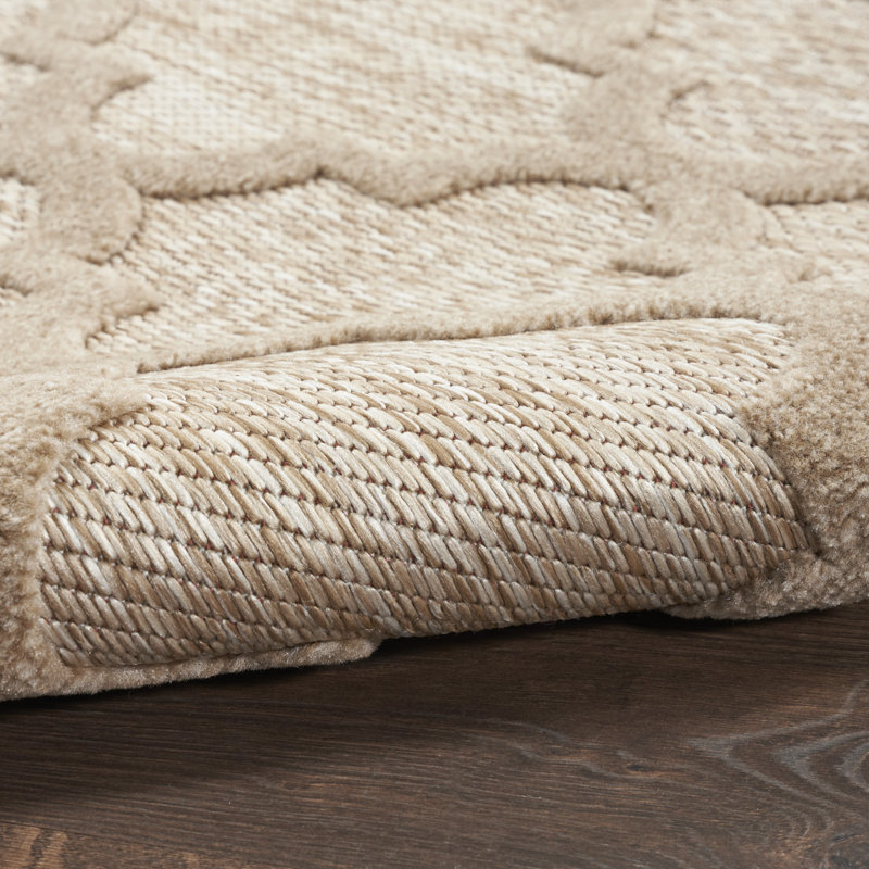 Adianey Red Barrel Studio Easy Care Trellis Brown/Beige Indoor/Outdoor Area Rug, Runner 2' x 6'
