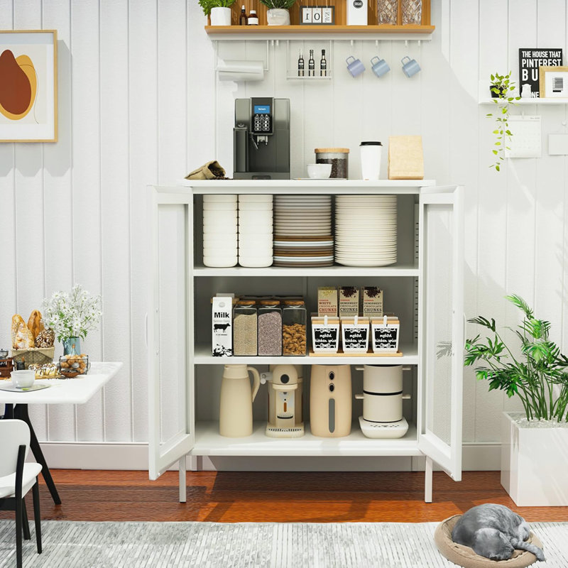Ascena Metal Accent Cabinet, White