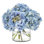 Blue Hydrangeas in Glass Cylinder Vase