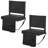 Stadium Seat, Folding Bleacher Seat with Back Support and Thick Cushion, Padded Stadium Seats for Bleacher Includes Shoulder Strap, Hooks, Cup Holder, and Side Pocket, Black Bleachers Chair