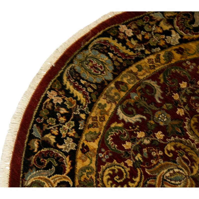 Tapis noir / rouge / sable noué à la main de haute qualité