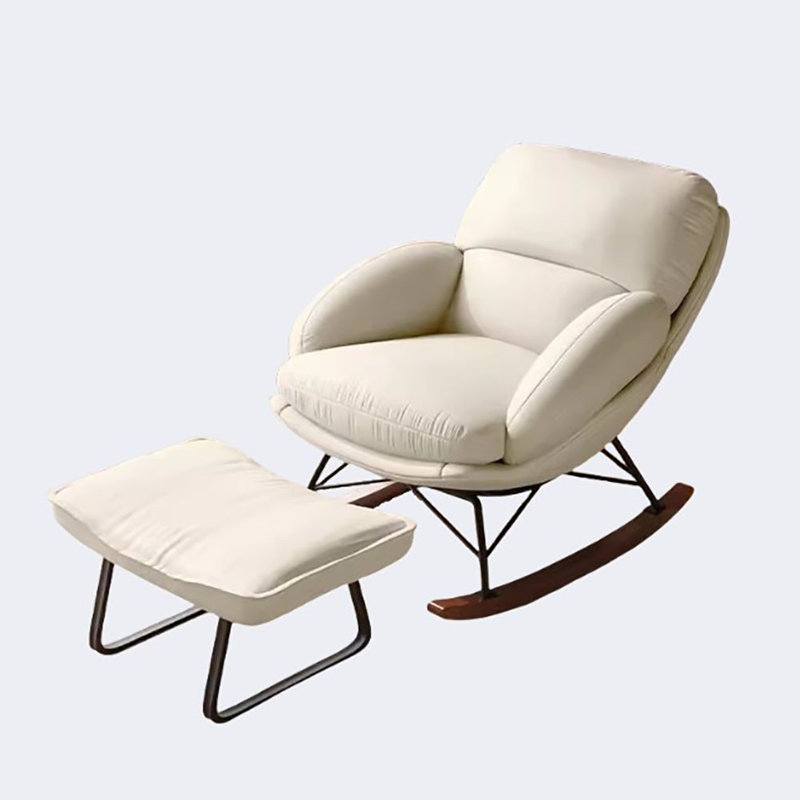 Chaise berçante de luxe de haute qualité, Blanc cassé