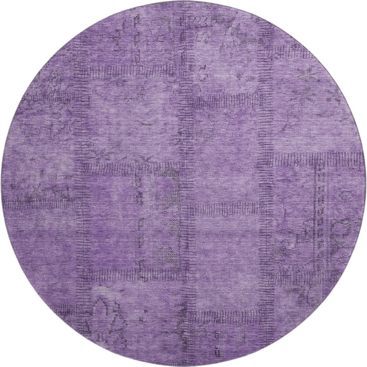 Premium Machine Washable Prisco Purple Rug