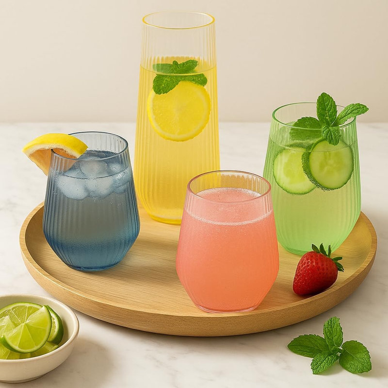 Paquet de 48 tasses à cocktail nervurées jetables