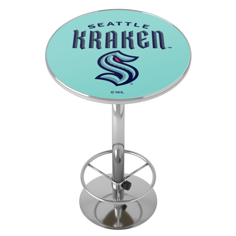 Seattle Kraken Logo Bar Table with Footrest
