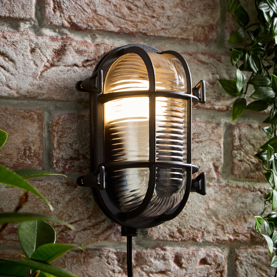 Brinkema Polished Chrome 12cm H Outdoor Armed Sconce