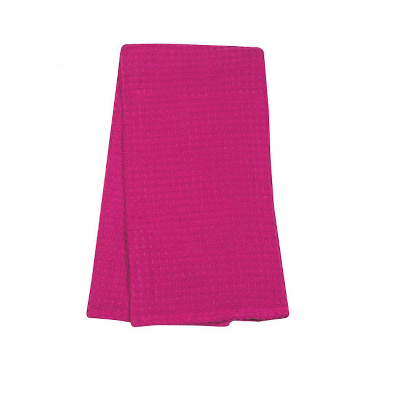 Cotton Waffle Tea Towel Kitchen Towel, magenta