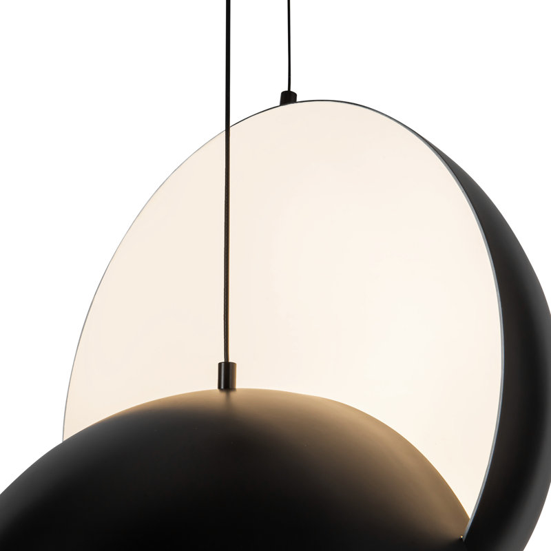 Void 24-in Black dimmable LED Pendant, Matte Black