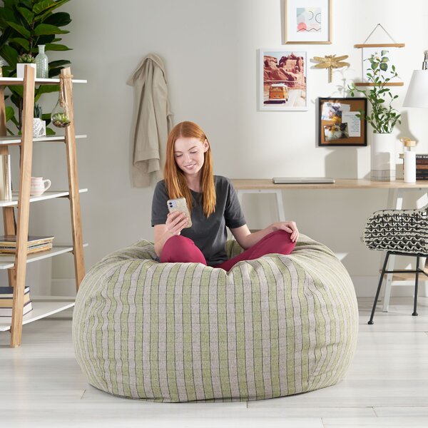 Large Classic Bean Bag Home Loft Concepts Fabric: Green