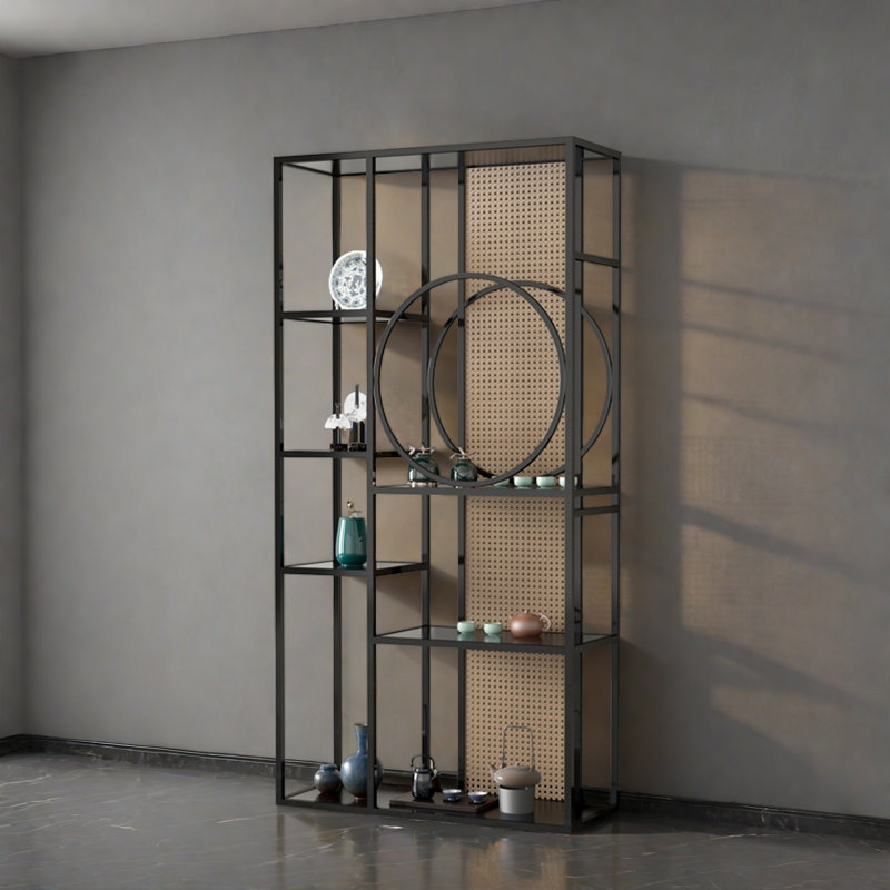 Rickett, (6 Shelves) 78.7"H x 47.2"W x 11.8"D, Black