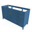 Meuble-lavabo de salle de bain de 60 pouces avec 2 portes doubles à fermeture douce, 1 grand tiroir, 6 petits tiroirs et 2 petits compartiments de rangement rabattables (bleu)