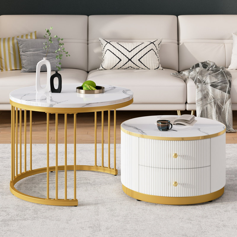 Adio Coffee Table with Storage, White