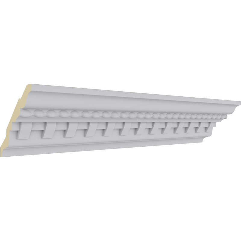 White Polyurethane Bulwark Dentil and Rope Crown Moulding