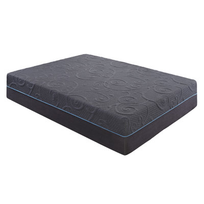 Matelas hybride en mousse viscoélastique infusée de gel 14 po avec 870 ressorts Shad, moderne et contemporain Shad