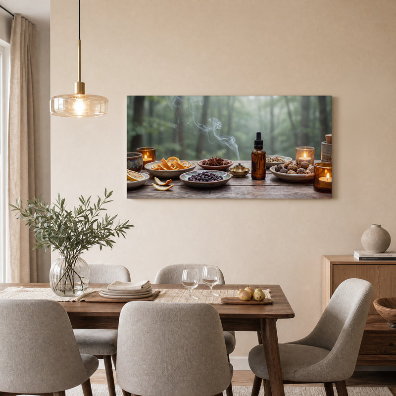 Art mural sur toile, "Épices et huile essentielle", H 20 po x l 30 po