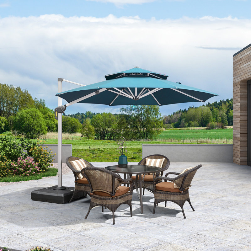 Zander 304cm Cantilever Parasol, Turquoise Blue